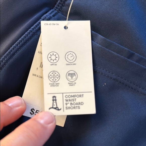 NWT Lands' End Blue Athletic Swim Shorts Lightweight Performance - Picture 5 of 13